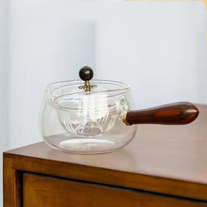 Rotary Heat-resistant Glass Teapot Lazy Tea Making