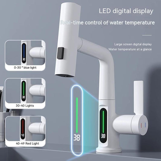 Digital Display Faucet Pull-out Basin Faucet