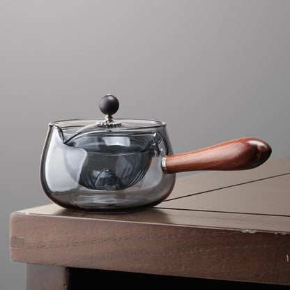 Rotary Heat-resistant Glass Teapot Lazy Tea Making