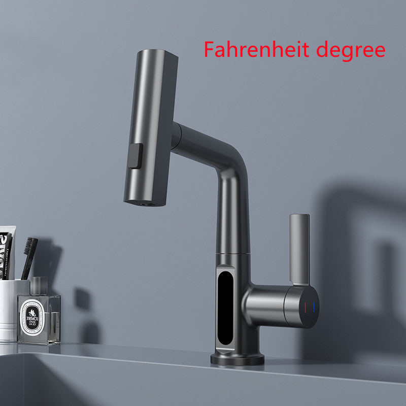 Digital Display Faucet Pull-out Basin Faucet